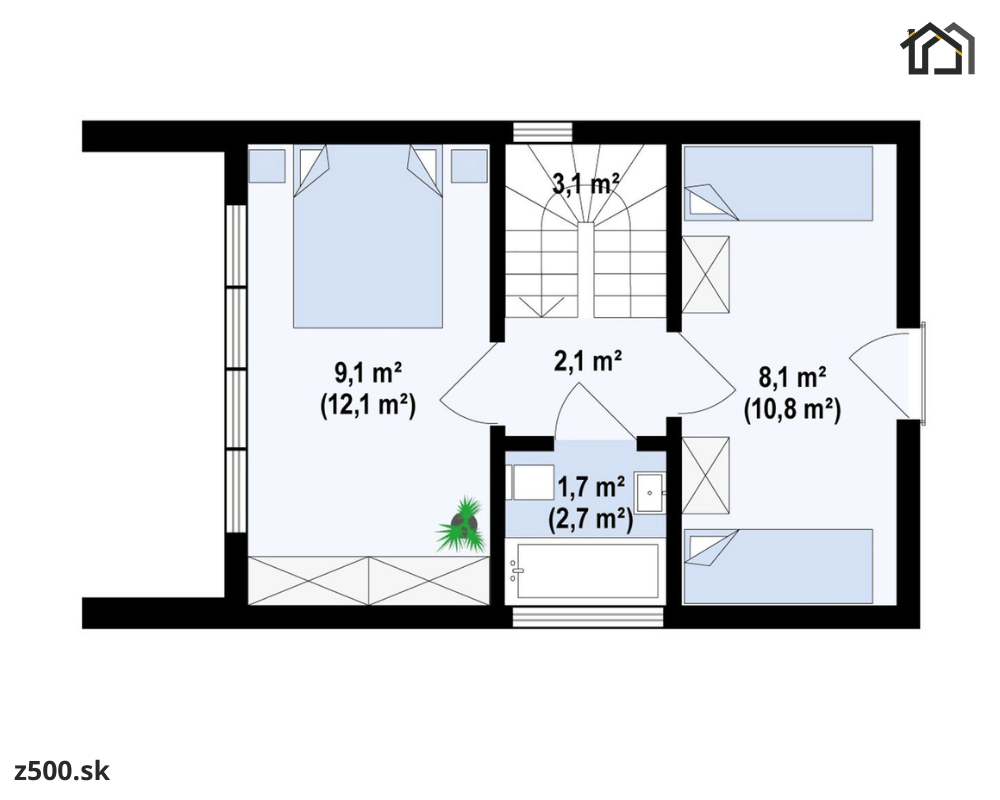 Montovaný dom MALMO podorys 1.poschodie z500.sk